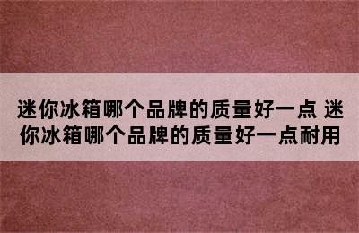 迷你冰箱哪个品牌的质量好一点 迷你冰箱哪个品牌的质量好一点耐用